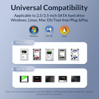 ORICO Aluminum 3.5" Hard Drive Enclosure - USB 3.1 Type-C HDD/SSD Case