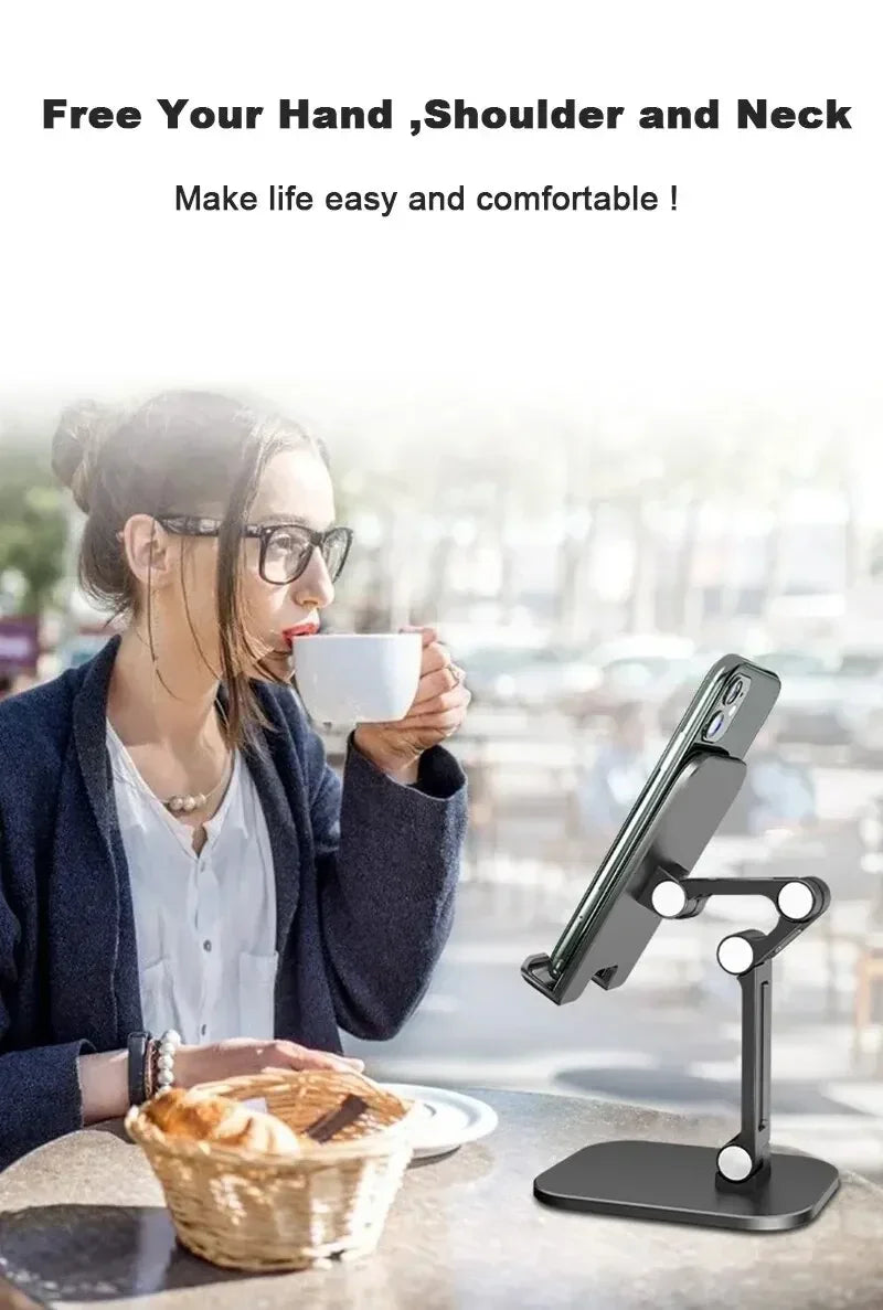 Adjustable Foldable Desk Phone & Tablet Stand - Universal Mount - 16
