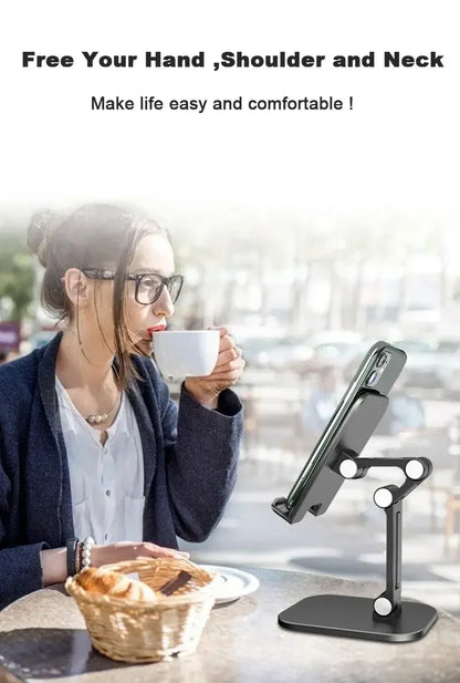 Adjustable Foldable Desk Phone & Tablet Stand - Universal Mount