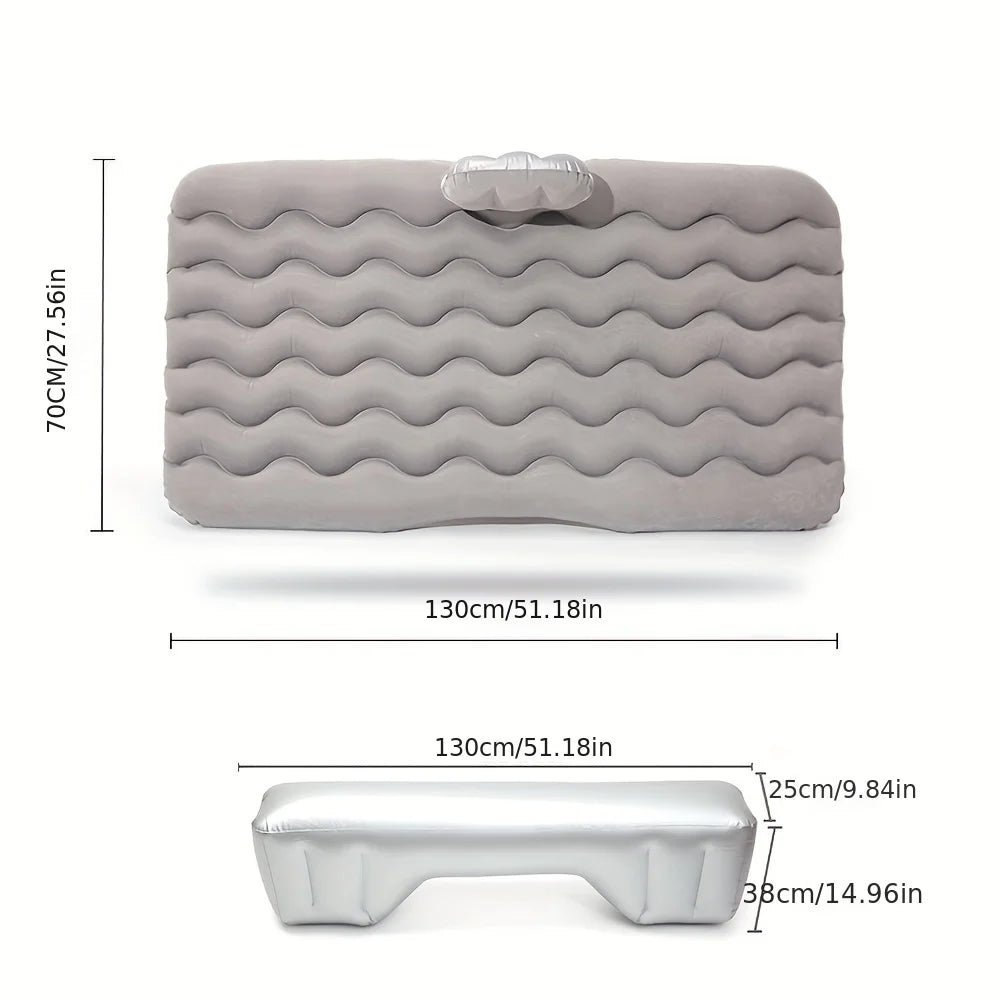 Universal Inflatable Car Air Mattress - Travel Bed & Portable Camping Mat with Pillows