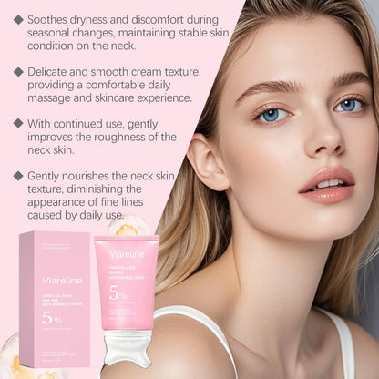 Collagen Neck Firming Cream with Integrated Gua Sha Massage Applicator