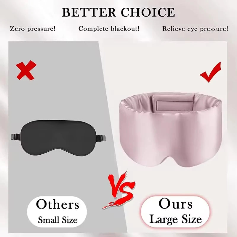 Soft Mulberry Silk Sleep Mask - Pressureless Blackout Eye Mask for Travel - 13