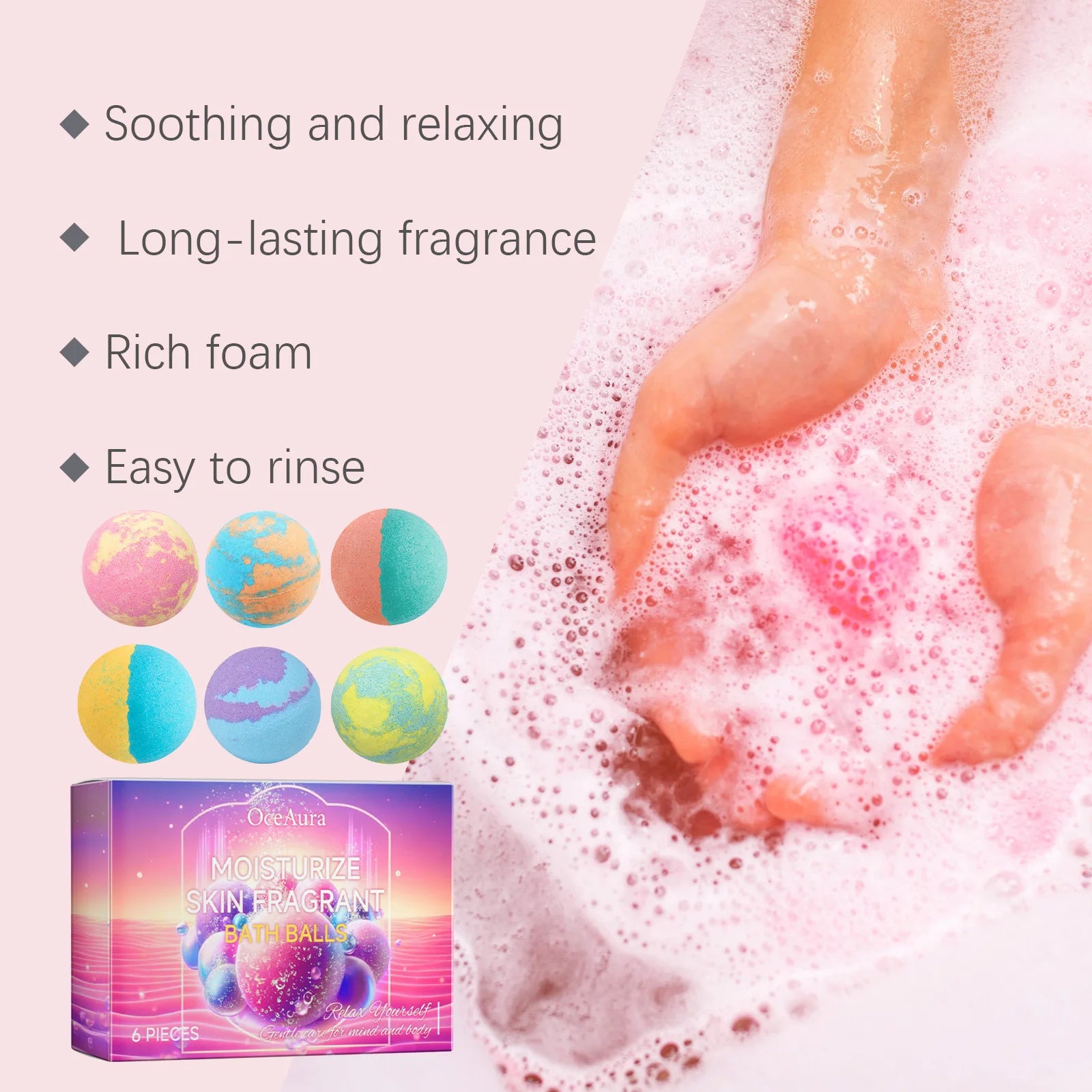 Natural Plant Essence Aromatherapy Spa Bath Bomb Set for Skin Moisturizing - 18