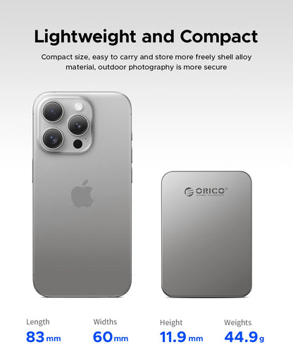 Magnetic External SSD for iPhone 16/15 Pro, 2000MB/s Portable Storage