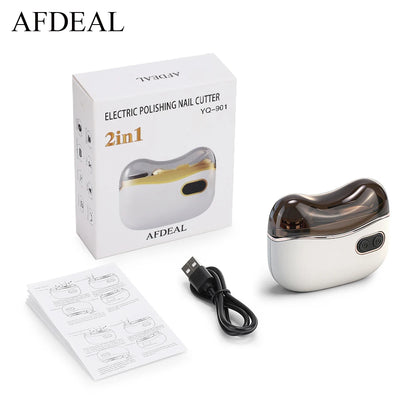 Electric Automatic Nail Trimmer & Polisher with LED Light for Safe Nail Care