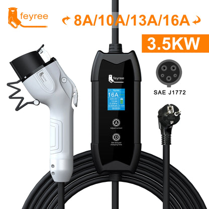 Portable EV Charger 3.5KW Adjustable Electric Vehicle Charging Station