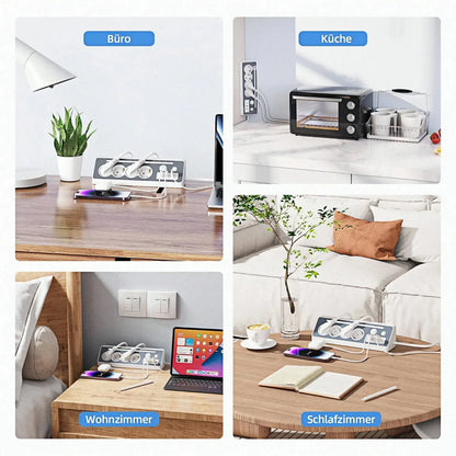 7-in-1 Wall Mount Power Strip with USB-C Fast Charging & LED Night Light