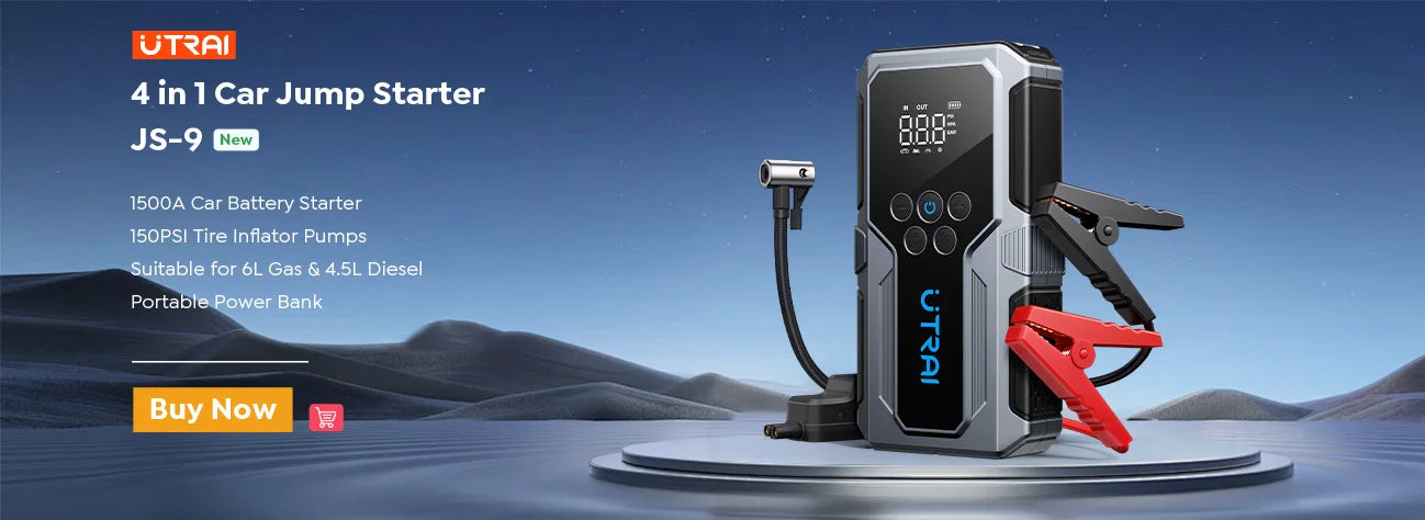 4-in-1 Portable Car Jump Starter & 150PSI Air Compressor - 16000mAh Power