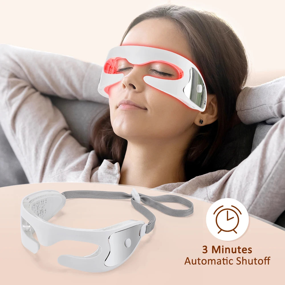 3D LED Red Light Eye Massager with Vibration for Dark Circles & Fatigue Relief - 5
