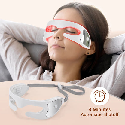 3D LED Red Light Eye Massager with Vibration for Dark Circles & Fatigue Relief
