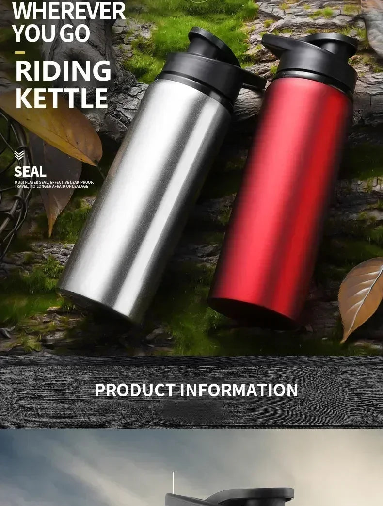 Portable Stainless Steel Sports Water Bottle - 700ml Leak-Proof Flask
