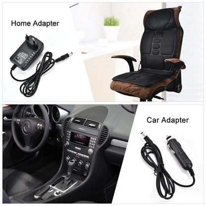 Electric Full-Body Vibrating Massage Chair Cushion with Soothing Heat Therapy