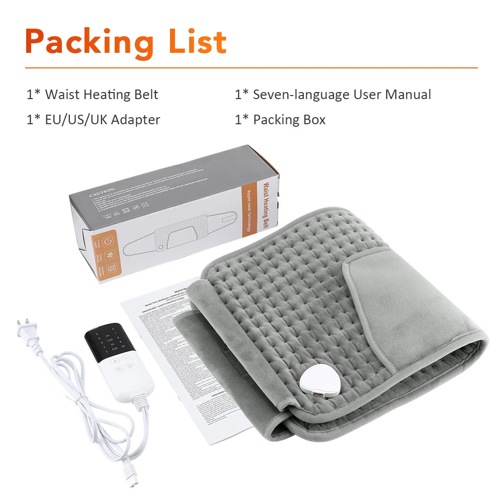 Electric Heating Waist Belt - Thermal Therapy Pad for Back Pain Relief - 30