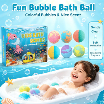 Kids Fun Fizzy Bath Bomb Set - Gentle Moisturizing Bubble Bath for Boys and Girls
