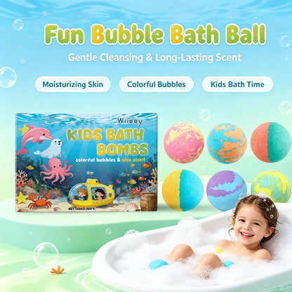 Kids Fun Fizzy Bath Bomb Set - Gentle Moisturizing Bubble Bath for Boys and Girls