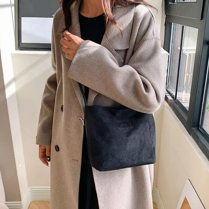 Luxury Retro Suede Shoulder Bag