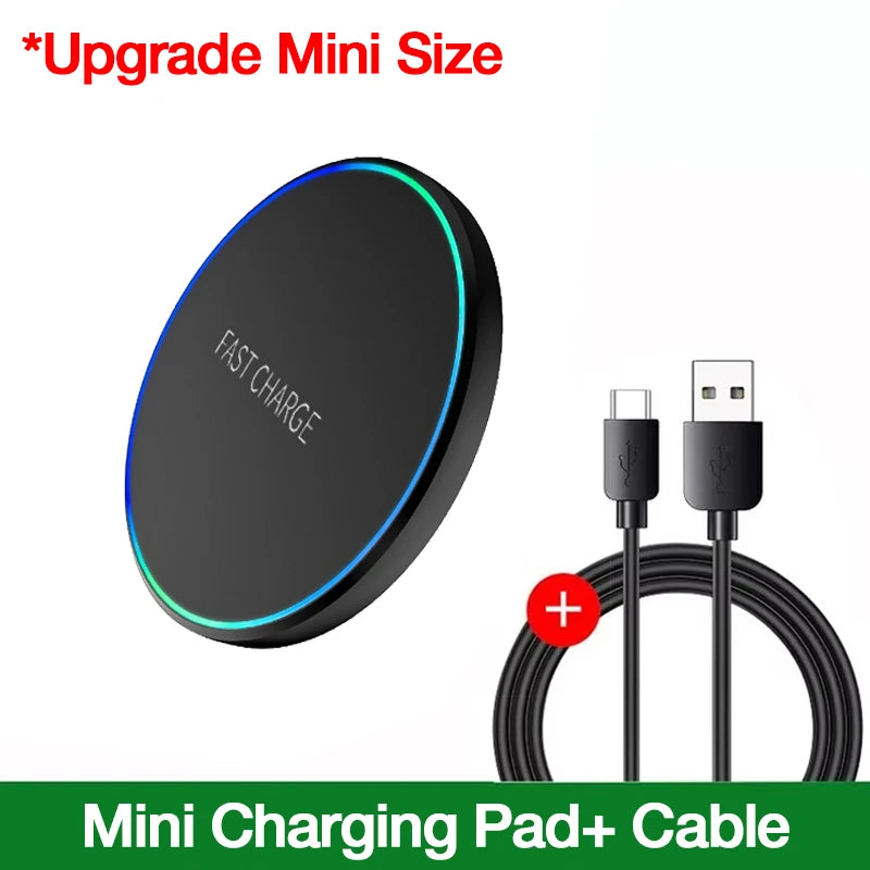 Ultra-Slim 15W Fast Wireless Charging Pad for iPhone & Samsung - 20