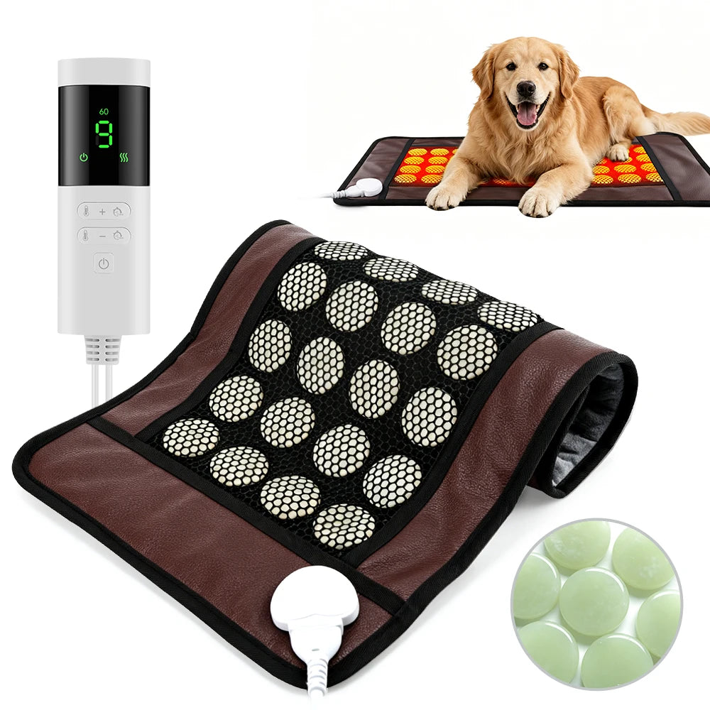 Natural Jade Stone Heating Pad for Back, Neck, and Joint Pain Relief