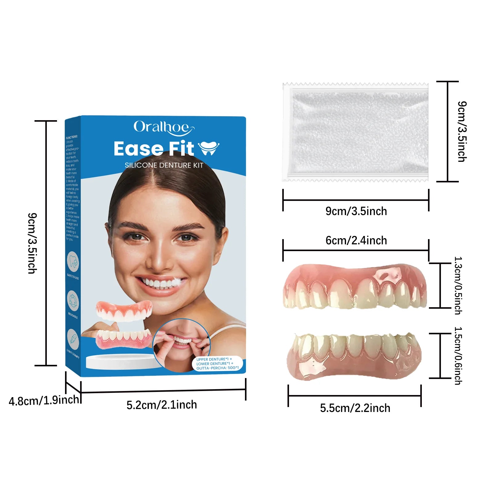 Comfortable Silicone Denture Set for Natural Looking Smile and Improved Chewing - 6