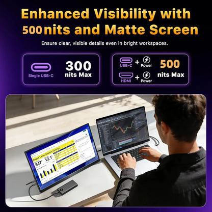 16-inch 2.5K 165Hz Portable Monitor - QHD Travel Display for Laptop