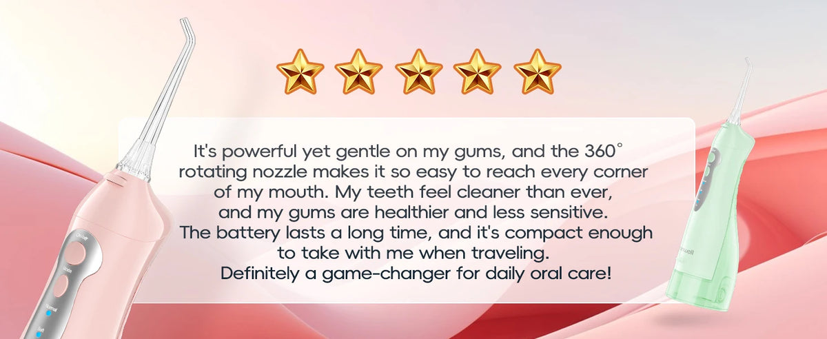 Portable Rechargeable Cordless Water Flosser for Teeth Deep Cleaning