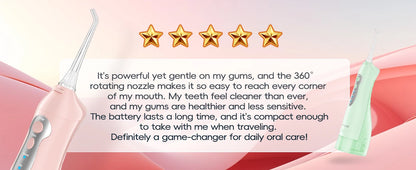 Portable Rechargeable Cordless Water Flosser for Teeth Deep Cleaning