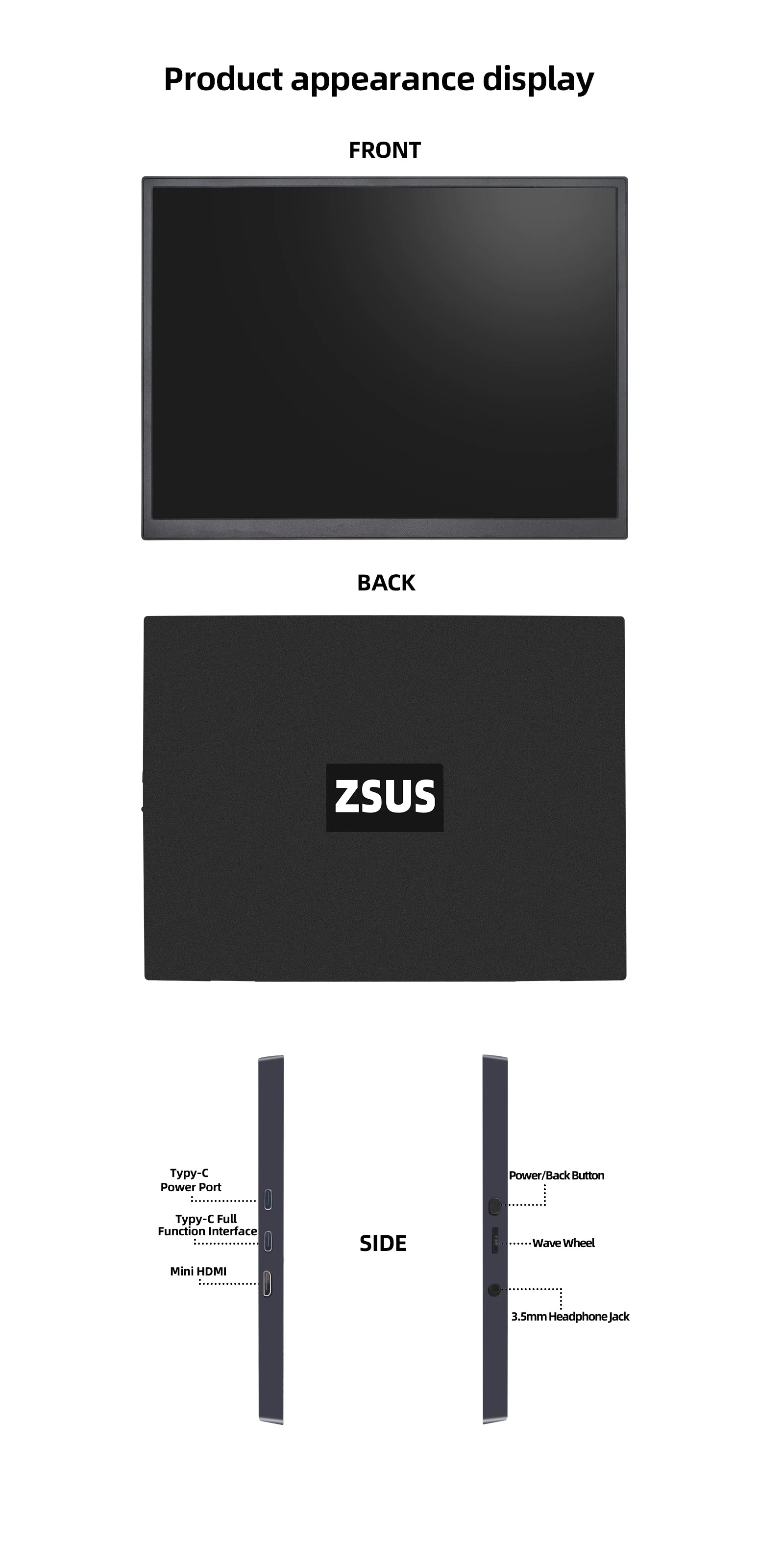10.5" Portable Monitor 1920x1280 IPS HDR Gaming Display for Laptop & Console - 11