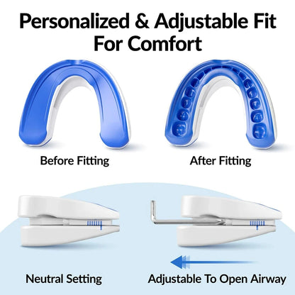 Adjustable Anti-Snoring Mouth Guard Sleep Mouthpiece for Bruxism & Snoring Relief