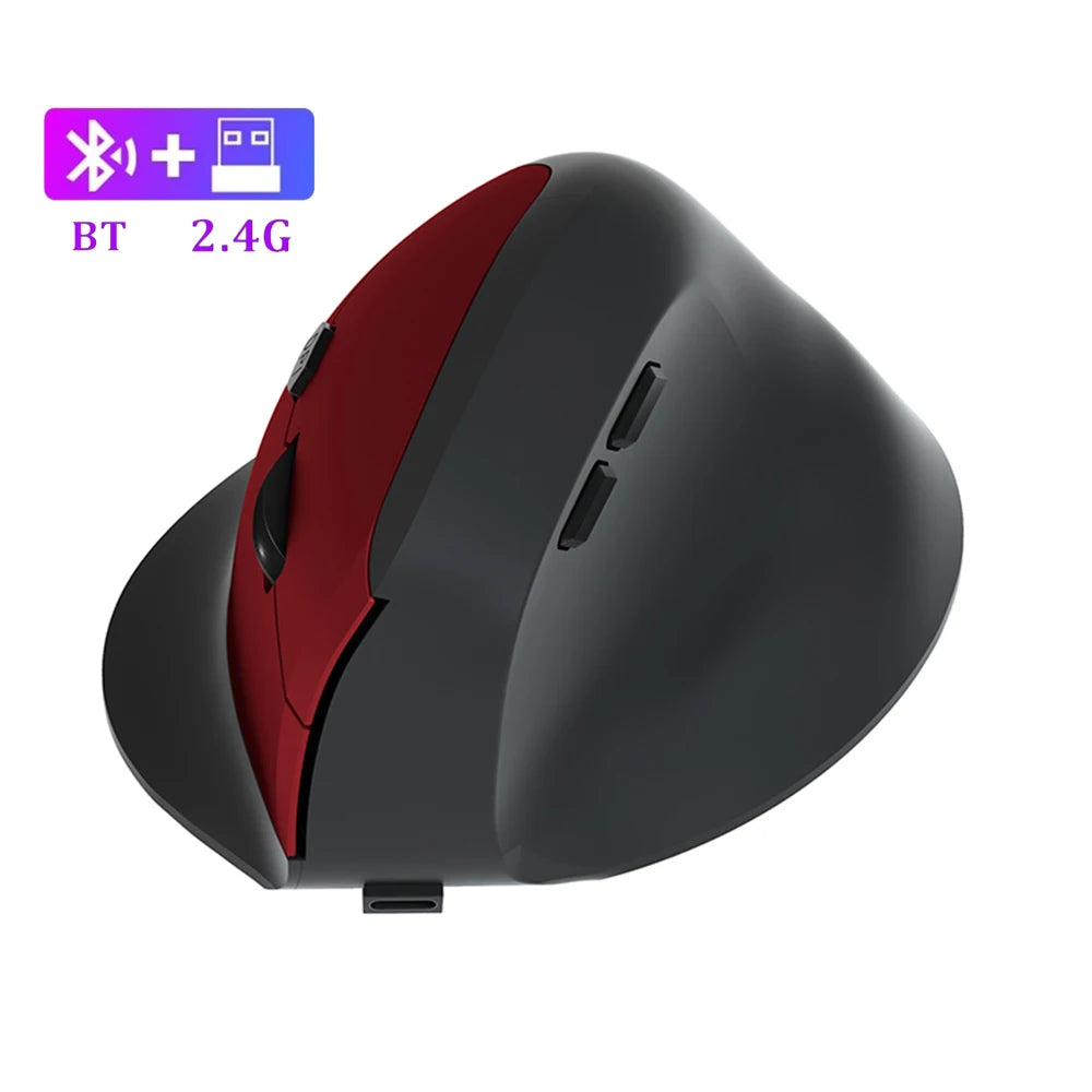 Wireless Ergonomic Vertical Mouse - Silent 6-Button Optical Gaming Mouse - 10