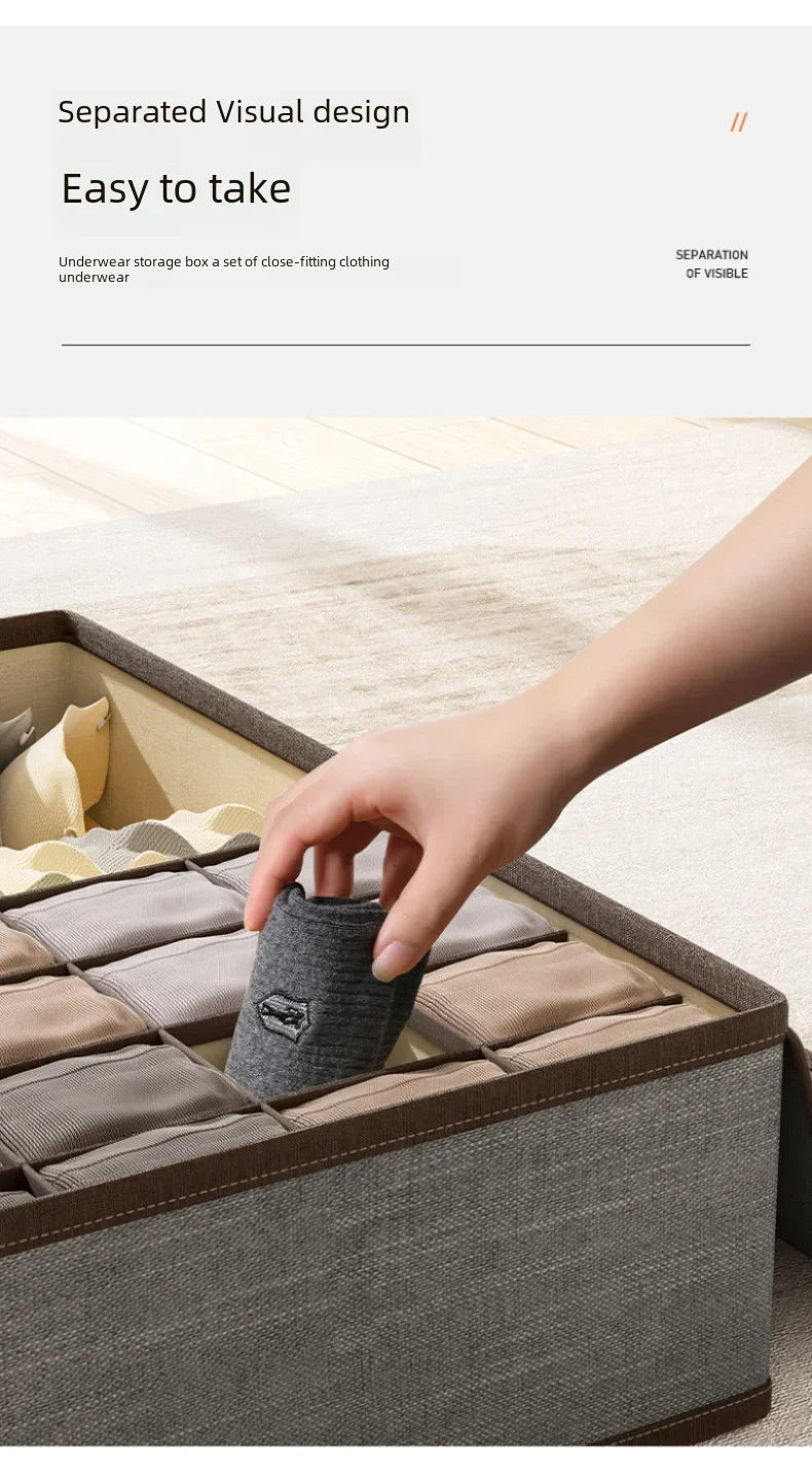 Foldable 3-in-1 Drawer Organizer for Underwear & Socks