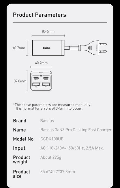 100W/65W GaN Desktop Fast Charger - 4-in-1 Universal Power Station