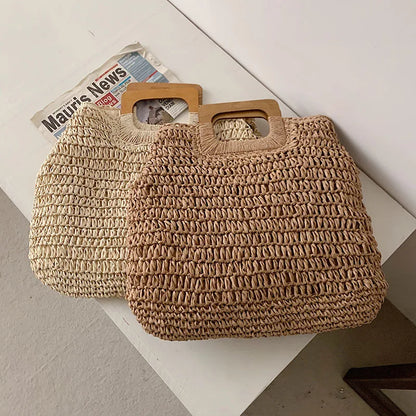 Luxury Woven Straw Beach Tote