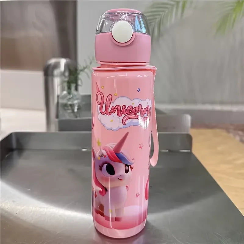 700ml Cartoon Straw Water Bottle – Leak-Proof Portable Kids Sports Cup - 9
