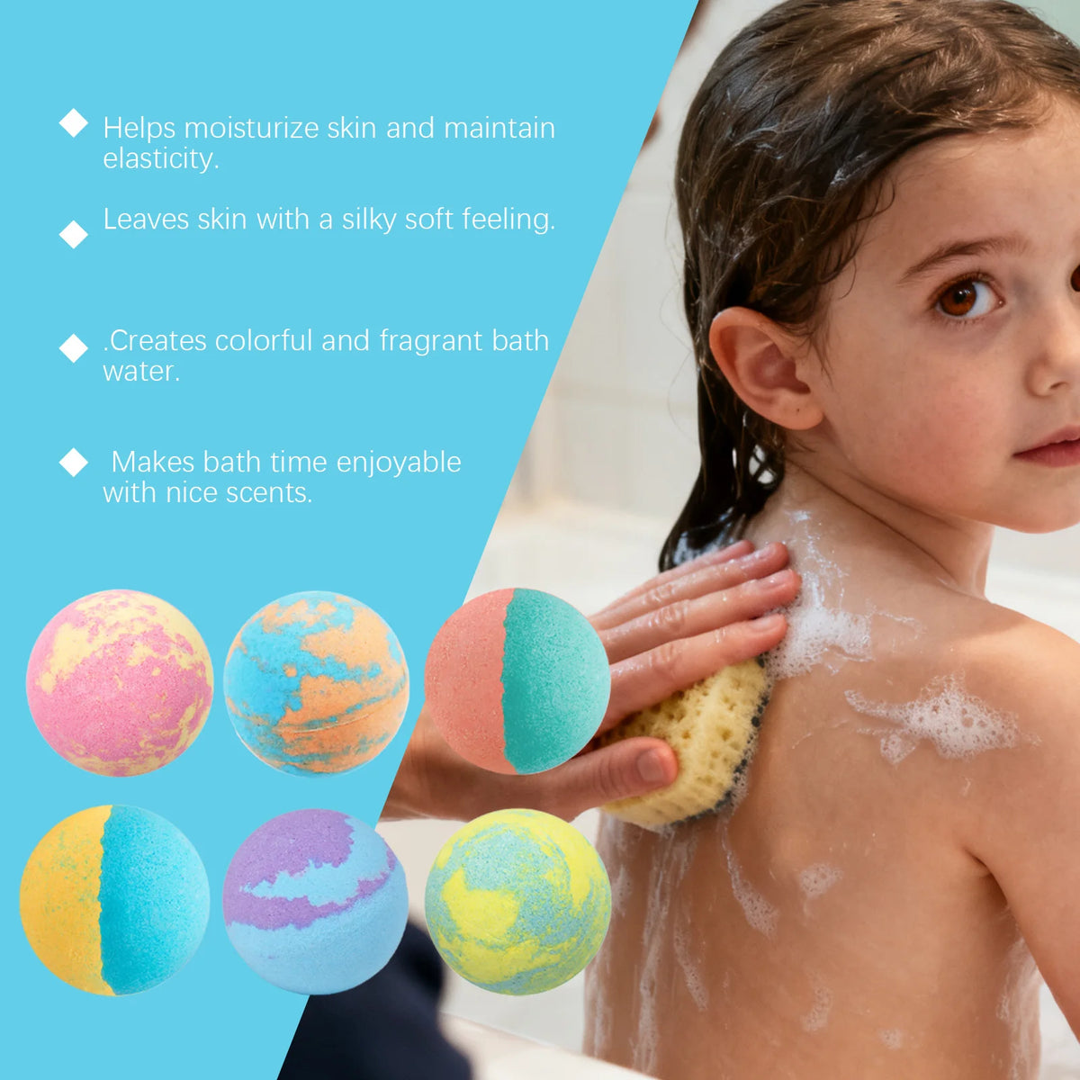 Kids Fun Fizzy Bath Bomb Set - Gentle Moisturizing Bubble Bath for Boys and Girls