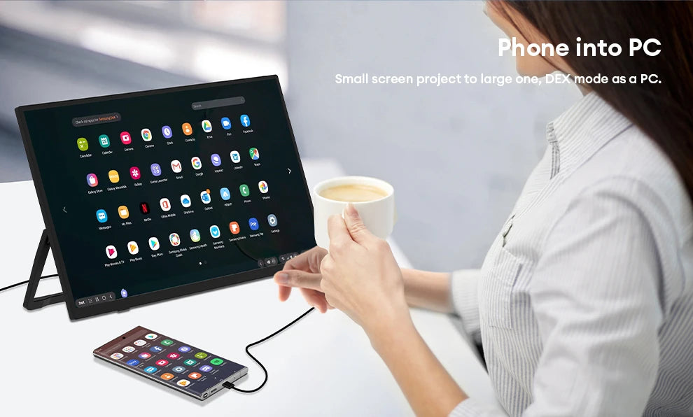 15.6" Ultra-Slim Portable Monitor FHD 1080P IPS 100% sRGB Laptop Second Screen - 13