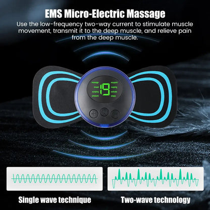 Mini EMS Neck & Body Massager - Portable TENS Muscle Stimulator