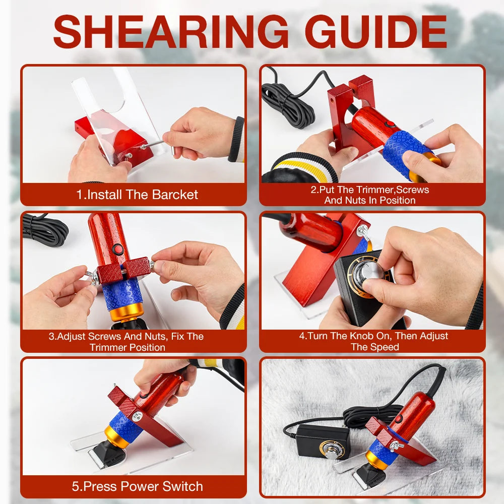 200W Professional Carpet Tufting Shears & Trimmer with Shearing Guide