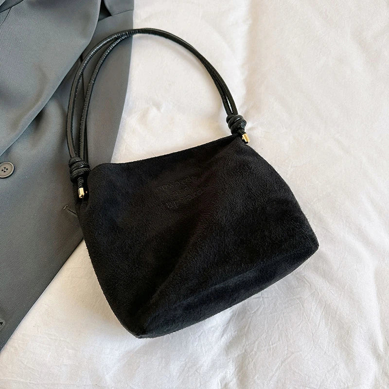 Luxury Retro Suede Shoulder Bag