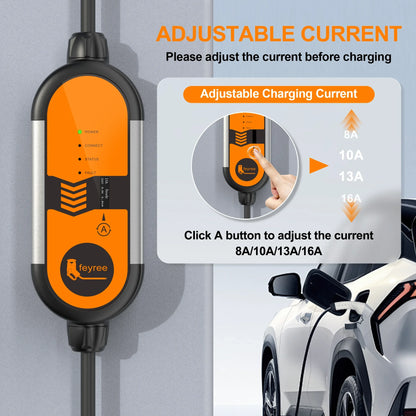 Portable EV Charger Type 1/Type 2, 3.5KW Adjustable Electric Vehicle Charger