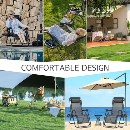 Zero Gravity Recliner Chair - Portable Folding Outdoor Lounge with Tray