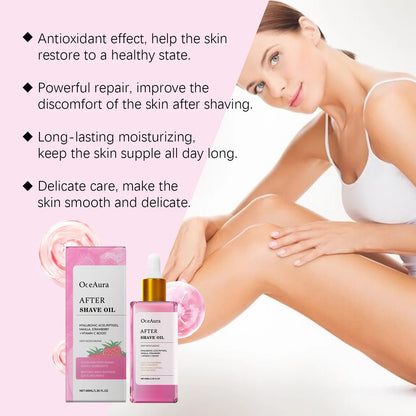 Strawberry Scented After Shave & Hair Removal Soothing Oil for Skin Hydration