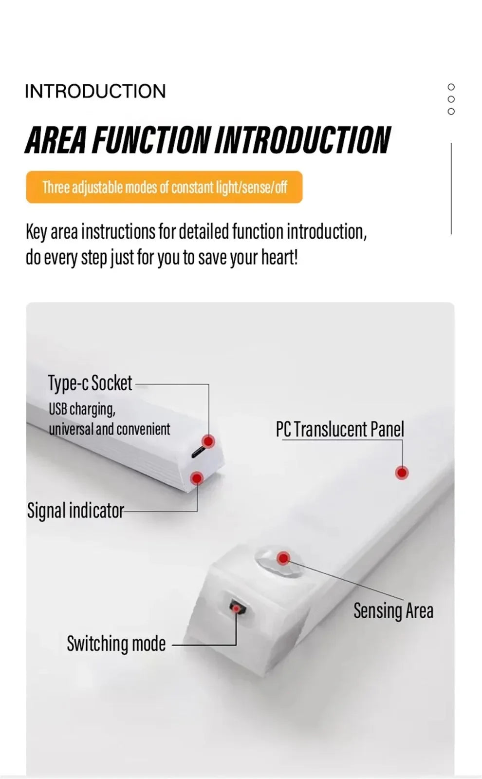 Wireless Motion Sensor LED Cabinet Light - Rechargeable Dimmable Under Counter Bar Light