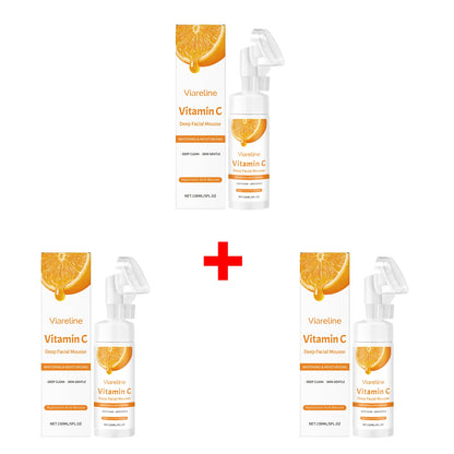 Vitamin C Brightening Facial Cleanser with Built-in Exfoliating Brush