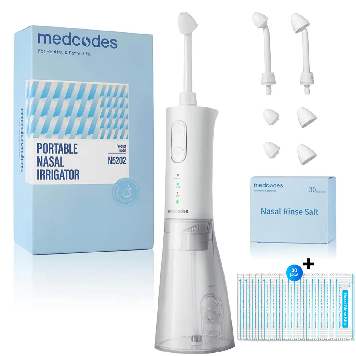 Electric Cordless Nasal Irrigator & Sinus Rinse System with Adjustable Pressure