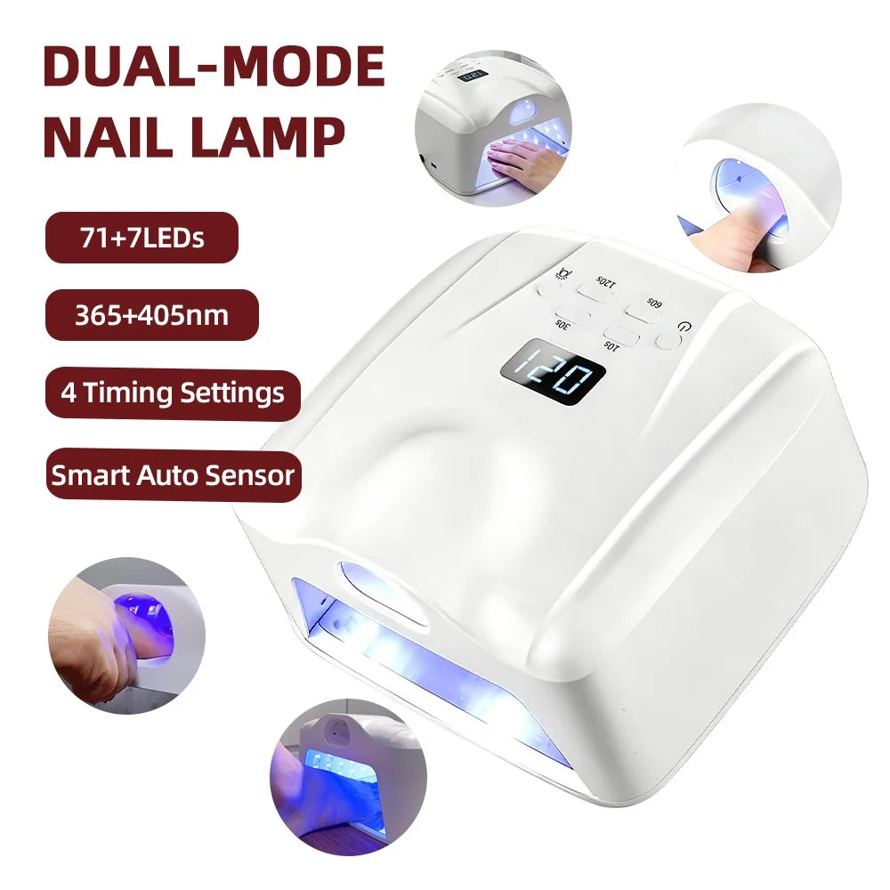 78-LED Dual-Mode UV Nail Lamp - Gel Polish Dryer with Auto Sensor
