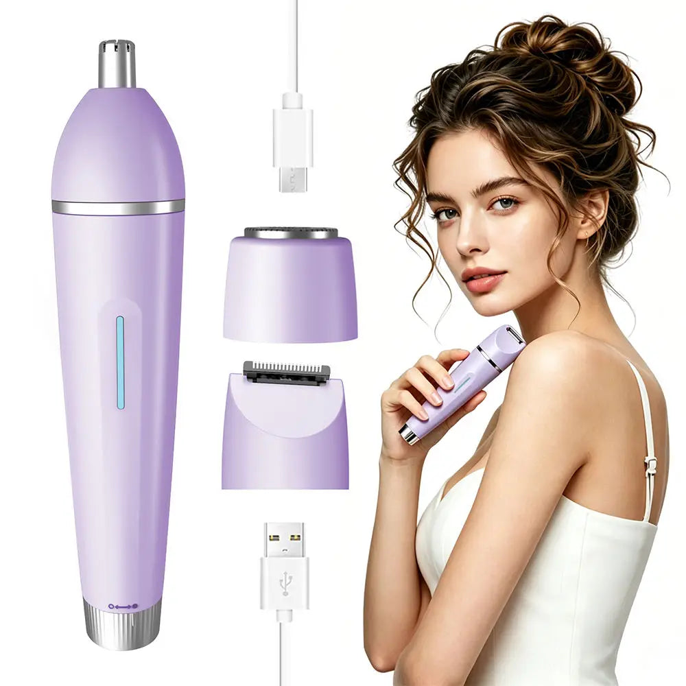3-in-1 Waterproof Electric Lady Shaver & Painless Hair Removal Trimmer - 1