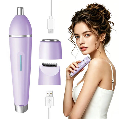 3-in-1 Waterproof Electric Lady Shaver & Painless Hair Removal Trimmer