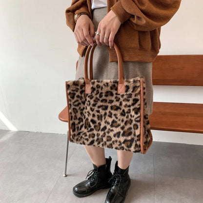 Leopard Faux Fur Tote