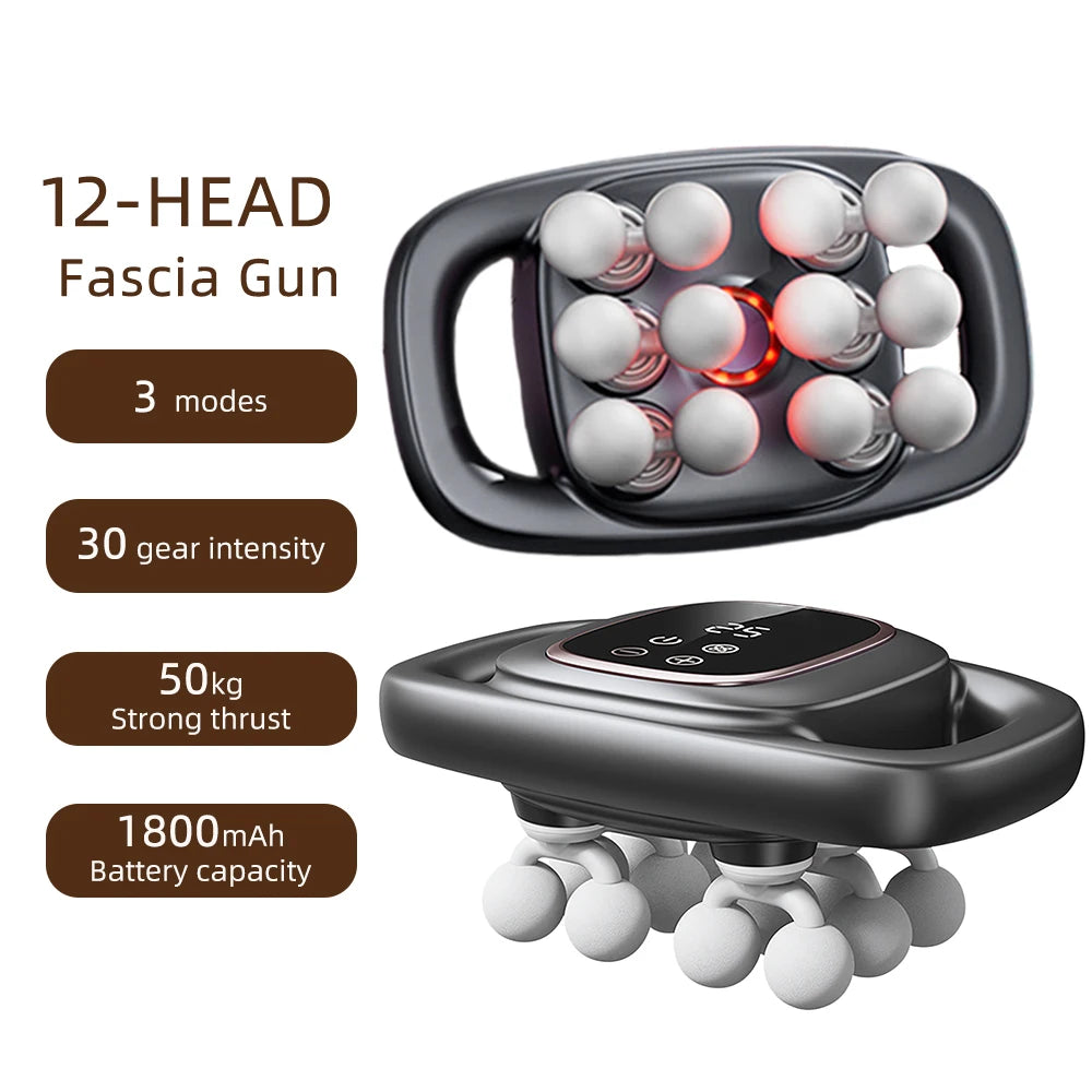 12-Head Deep Tissue Massage Gun for Full Body Relief - 20