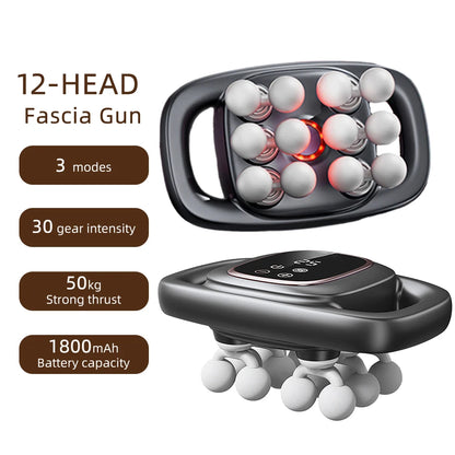 12-Head Deep Tissue Massage Gun for Full Body Relief